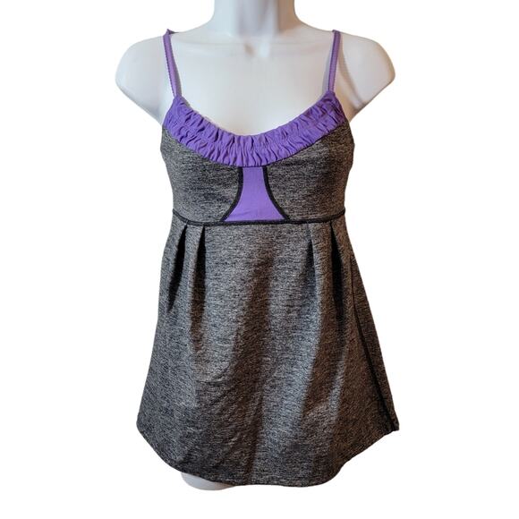 Lululemon Yogi Dance Strap Tank Top Grey/Purple Size 6 - Picture 2 of 7